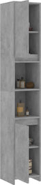 vidaXL - Badkamerkast - 30x30x183,5 - cm - bewerkt - hout - betongrijs