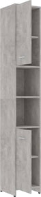 vidaXL - Badkamerkast - 30x30x183,5 - cm - bewerkt - hout - betongrijs