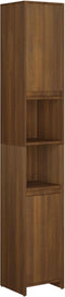 vidaXL - Badkamerkast - 30x30x183,5 - cm - bewerkt - hout - bruin - eikenkleur