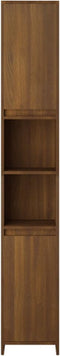 vidaXL - Badkamerkast - 30x30x183,5 - cm - bewerkt - hout - bruin - eikenkleur