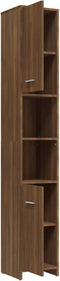vidaXL - Badkamerkast - 30x30x183,5 - cm - bewerkt - hout - bruin - eikenkleur