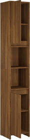 vidaXL - Badkamerkast - 30x30x183,5 - cm - bewerkt - hout - bruin - eikenkleur