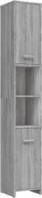 vidaXL - Badkamerkast - 30x30x183,5 - cm - bewerkt - hout - grijs - sonoma - eiken