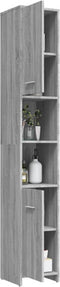vidaXL - Badkamerkast - 30x30x183,5 - cm - bewerkt - hout - grijs - sonoma - eiken