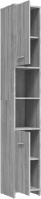 vidaXL - Badkamerkast - 30x30x183,5 - cm - bewerkt - hout - grijs - sonoma - eiken