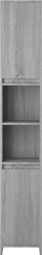 vidaXL - Badkamerkast - 30x30x183,5 - cm - bewerkt - hout - grijs - sonoma - eiken