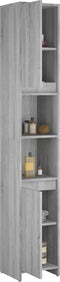 vidaXL - Badkamerkast - 30x30x183,5 - cm - bewerkt - hout - grijs - sonoma - eiken