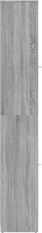 vidaXL - Badkamerkast - 30x30x183,5 - cm - bewerkt - hout - grijs - sonoma - eiken