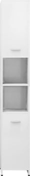 vidaXL - Badkamerkast - 30x30x183,5 - cm - bewerkt - hout - hoogglans - wit