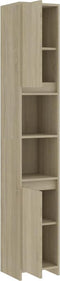 vidaXL - Badkamerkast - 30x30x183,5 - cm - bewerkt - hout - sonoma - eikenkleurig