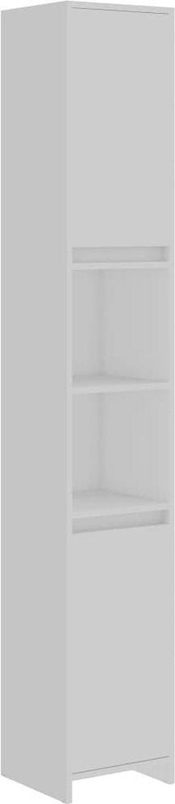 vidaXL - Badkamerkast - 30x30x183,5 - cm - bewerkt - hout - wit