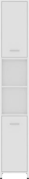 vidaXL - Badkamerkast - 30x30x183,5 - cm - bewerkt - hout - wit