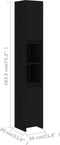 vidaXL - Badkamerkast - 30x30x183,5 - cm - bewerkt - hout - zwart