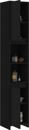 vidaXL - Badkamerkast - 30x30x183,5 - cm - bewerkt - hout - zwart