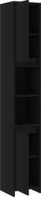 vidaXL - Badkamerkast - 30x30x183,5 - cm - bewerkt - hout - zwart