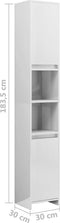 vidaXL - Badkamerkast - 30x30x183,5 - cm - spaanplaat - hoogglans - wit