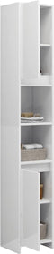 vidaXL - Badkamerkast - 30x30x183,5 - cm - spaanplaat - hoogglans - wit