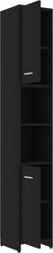 vidaXL - Badkamerkast - 30x30x183,5 - cm - spaanplaat - zwart