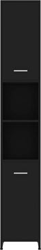 vidaXL - Badkamerkast - 30x30x183,5 - cm - spaanplaat - zwart