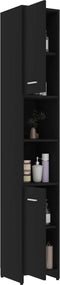 vidaXL - Badkamerkast - 30x30x183,5 - cm - spaanplaat - zwart