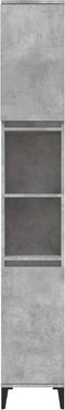 vidaXL - Badkamerkast - 30x30x190 - cm - bewerkt - hout - betongrijs