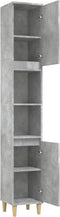 vidaXL - Badkamerkast - 30x30x190 - cm - bewerkt - hout - betongrijs