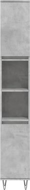 vidaXL - Badkamerkast - 30x30x190 - cm - bewerkt - hout - betongrijs