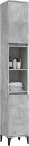 vidaXL - Badkamerkast - 30x30x190 - cm - bewerkt - hout - betongrijs