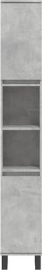 vidaXL - Badkamerkast - 30x30x190 - cm - bewerkt - hout - betongrijs