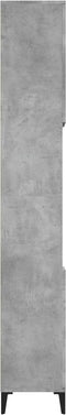 vidaXL - Badkamerkast - 30x30x190 - cm - bewerkt - hout - betongrijs