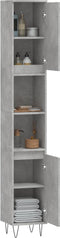vidaXL - Badkamerkast - 30x30x190 - cm - bewerkt - hout - betongrijs