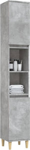 vidaXL - Badkamerkast - 30x30x190 - cm - bewerkt - hout - betongrijs