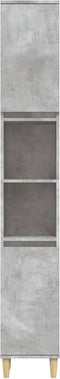 vidaXL - Badkamerkast - 30x30x190 - cm - bewerkt - hout - betongrijs