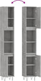 vidaXL - Badkamerkast - 30x30x190 - cm - bewerkt - hout - betongrijs
