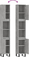 vidaXL - Badkamerkast - 30x30x190 - cm - bewerkt - hout - betongrijs