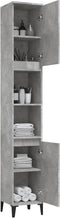 vidaXL - Badkamerkast - 30x30x190 - cm - bewerkt - hout - betongrijs