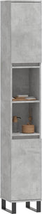 vidaXL - Badkamerkast - 30x30x190 - cm - bewerkt - hout - betongrijs