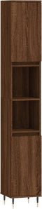 vidaXL - Badkamerkast - 30x30x190 - cm - bewerkt - hout - bruin - eikenkleur