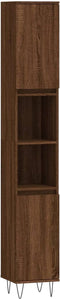vidaXL - Badkamerkast - 30x30x190 - cm - bewerkt - hout - bruin - eikenkleur