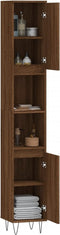 vidaXL - Badkamerkast - 30x30x190 - cm - bewerkt - hout - bruin - eikenkleur