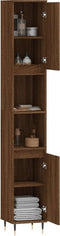 vidaXL - Badkamerkast - 30x30x190 - cm - bewerkt - hout - bruin - eikenkleur