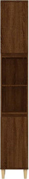 vidaXL - Badkamerkast - 30x30x190 - cm - bewerkt - hout - bruin - eikenkleur
