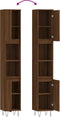 vidaXL - Badkamerkast - 30x30x190 - cm - bewerkt - hout - bruin - eikenkleur