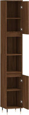 vidaXL - Badkamerkast - 30x30x190 - cm - bewerkt - hout - bruin - eikenkleur