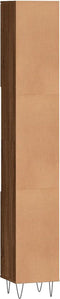 vidaXL - Badkamerkast - 30x30x190 - cm - bewerkt - hout - bruin - eikenkleur