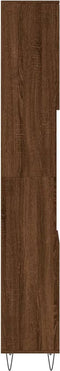 vidaXL - Badkamerkast - 30x30x190 - cm - bewerkt - hout - bruin - eikenkleur