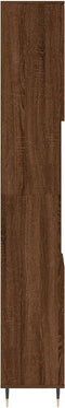 vidaXL - Badkamerkast - 30x30x190 - cm - bewerkt - hout - bruin - eikenkleur