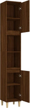 vidaXL - Badkamerkast - 30x30x190 - cm - bewerkt - hout - bruin - eikenkleur