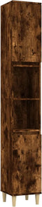 vidaXL - Badkamerkast - 30x30x190 - cm - bewerkt - hout - gerookt - eikenkleurig