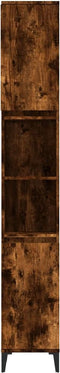 vidaXL - Badkamerkast - 30x30x190 - cm - bewerkt - hout - gerookt - eikenkleurig